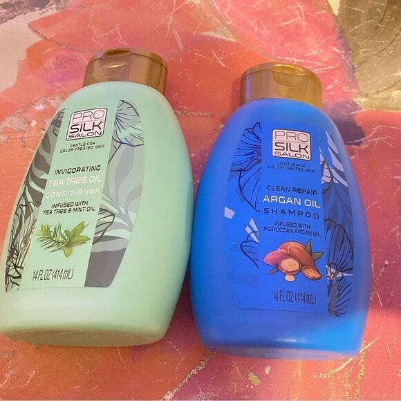 🎉Pro Silk Salon Argan Oil Shampoo & Tea Tree  & Mint Oil Conditioner 1… - Picture 4 of 8